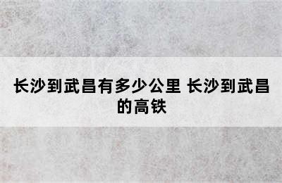 长沙到武昌有多少公里 长沙到武昌的高铁